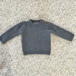 NWT Old Navy Blue Knit Baby Sweater with Button Accent Nautical Coastal Soft